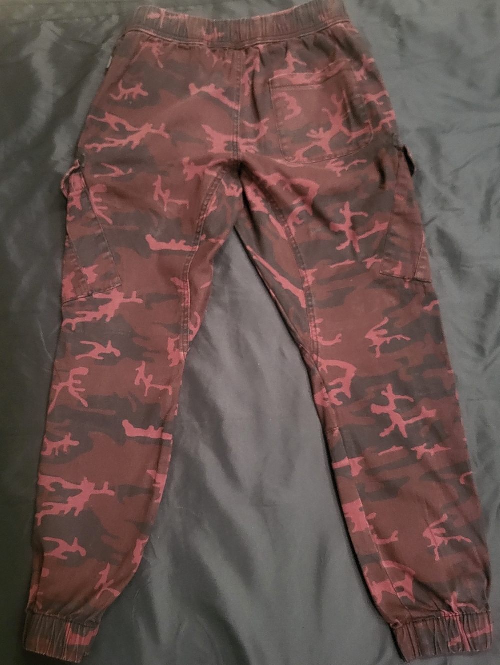 Ring Of Fire Camo Cargo Joggers Maroon Men Size Large - Picture 2 of 8